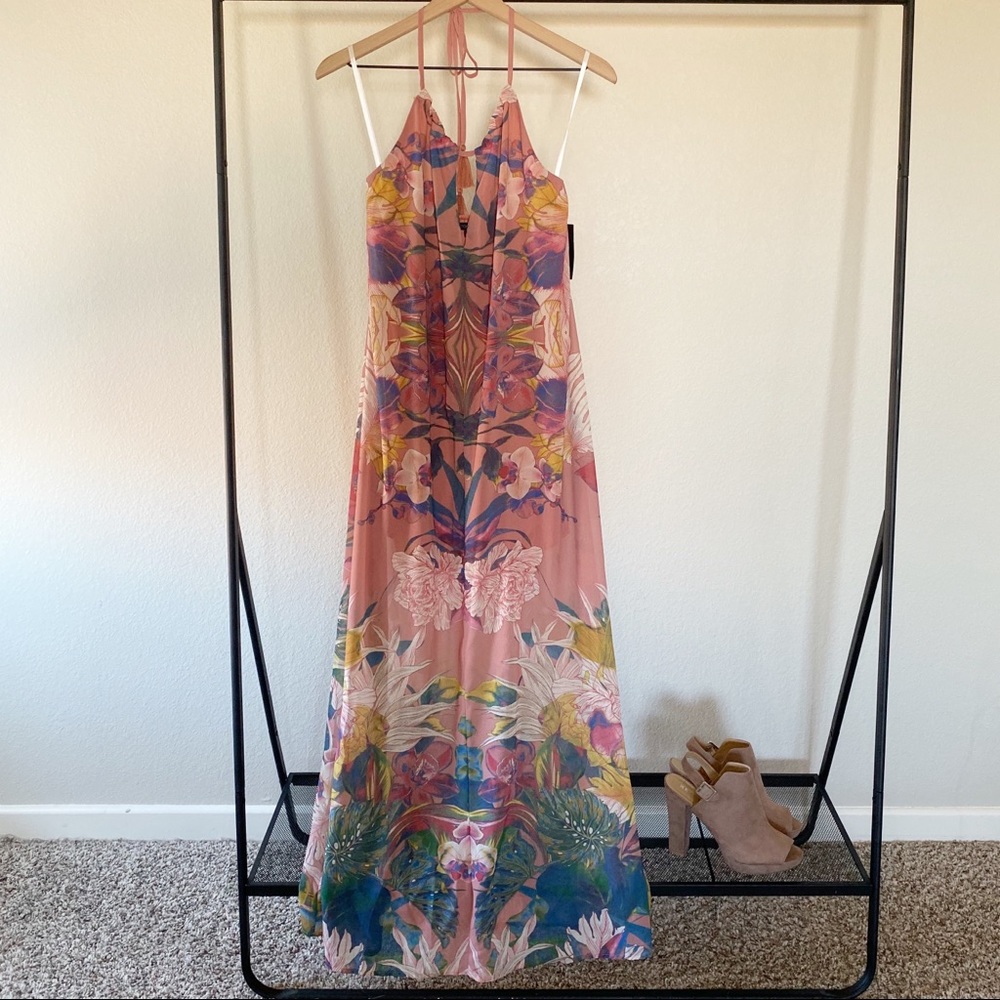 Boston Proper Floral Halter Maxi Dress